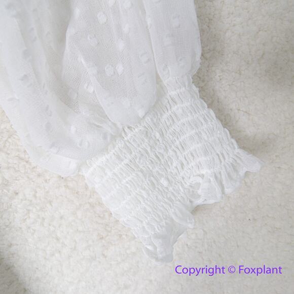 New!‎ White House Black Market Smocked Blouson Dress ivory white, size L - Picture 14 of 16